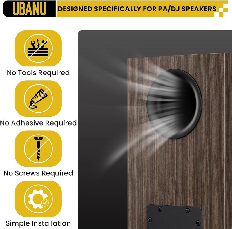 UBANU 2Pcs Speaker Cabinet Port Tube, 59mm x 55mm x 76mm Subwoofer Bass Reflex Vent Fit PA/DJ Speakers & Bass Boxes Accessories for Party/Stage Use - Image 4